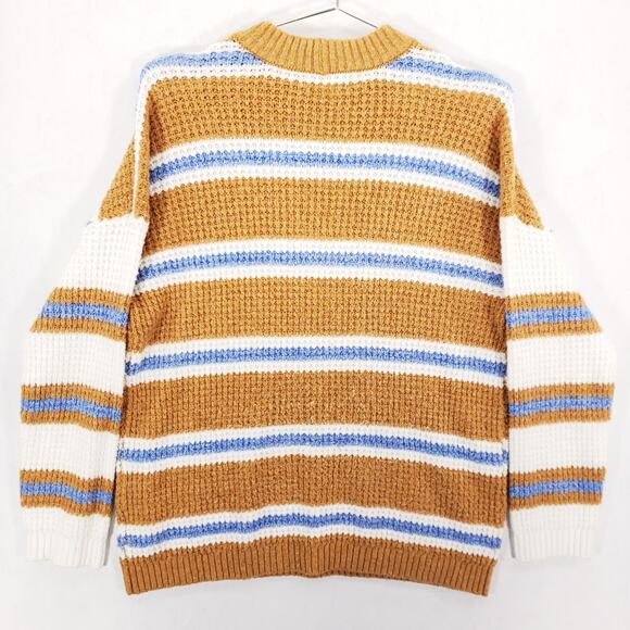 American Eagle Sweater Womens Extra Small Orange Striped Comfort Knit Pullover - Picture 4 of 6